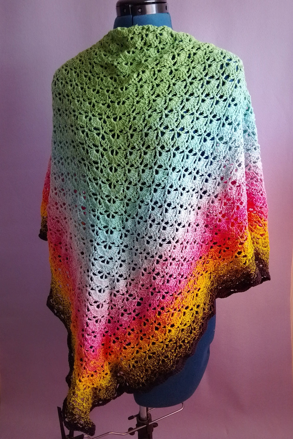 Dreieckstuch - "Scallop" - Farbe "Cyber Sunrise"