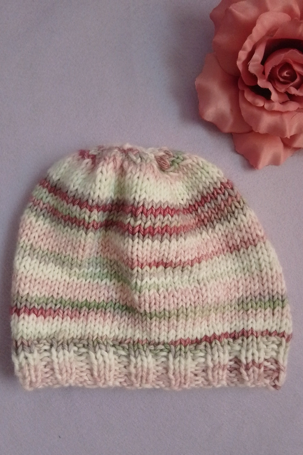 Gestrickte Mutze 'Schlicht' - Multicolor - Größe M (53-55cm)