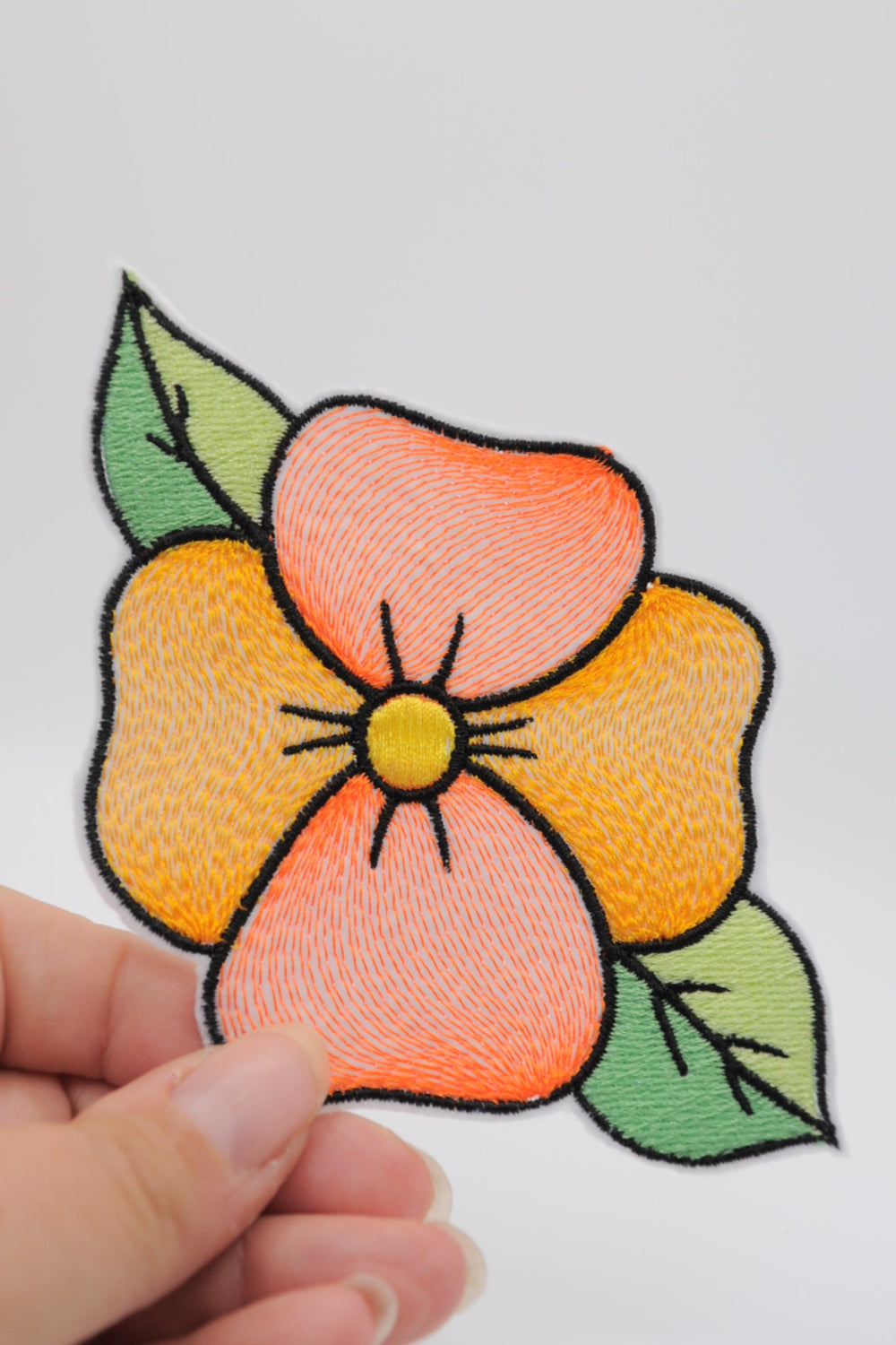 Flicken in Form eine Blume, Groß, orange