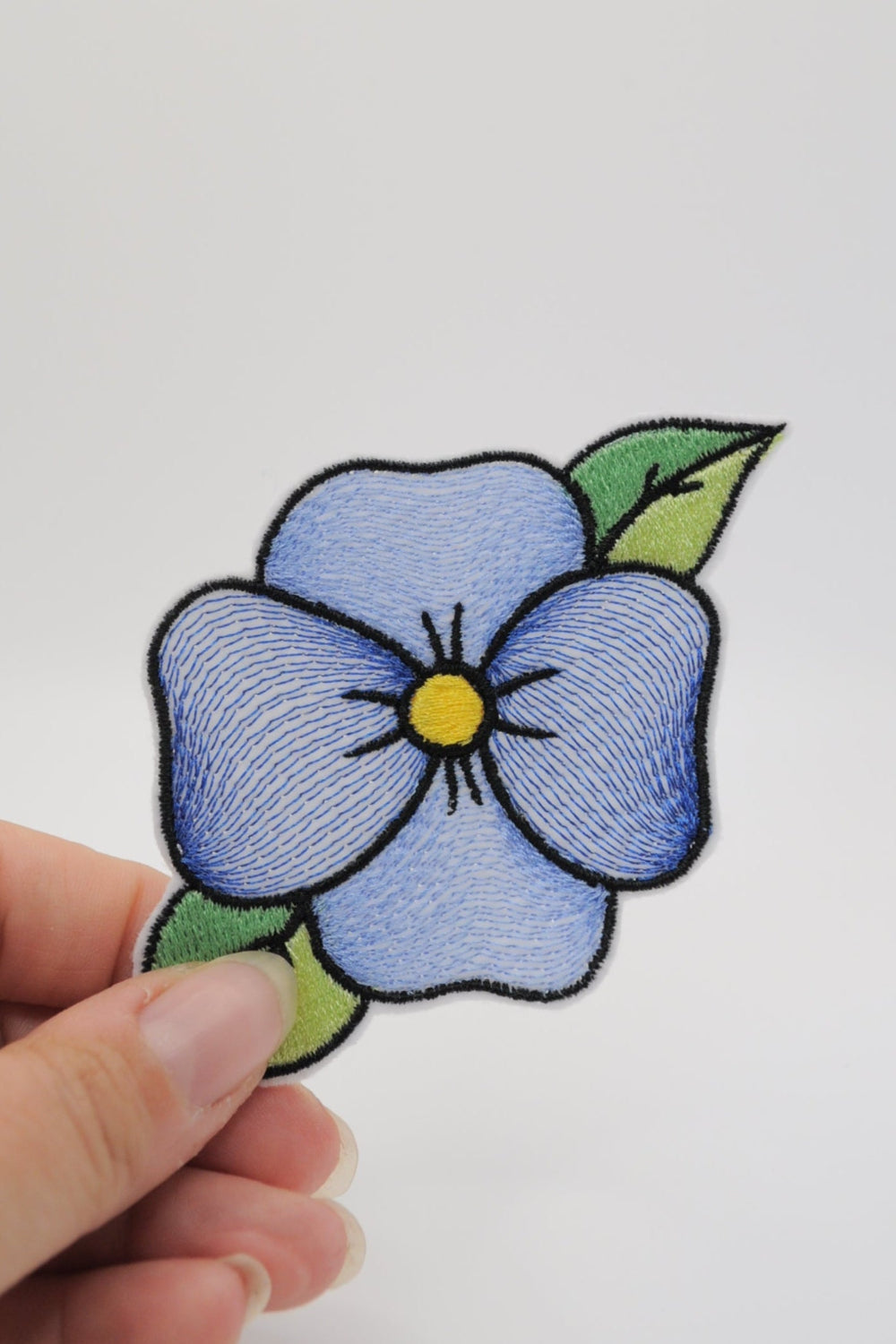 Flicken in Form eine Blume, klein, blau