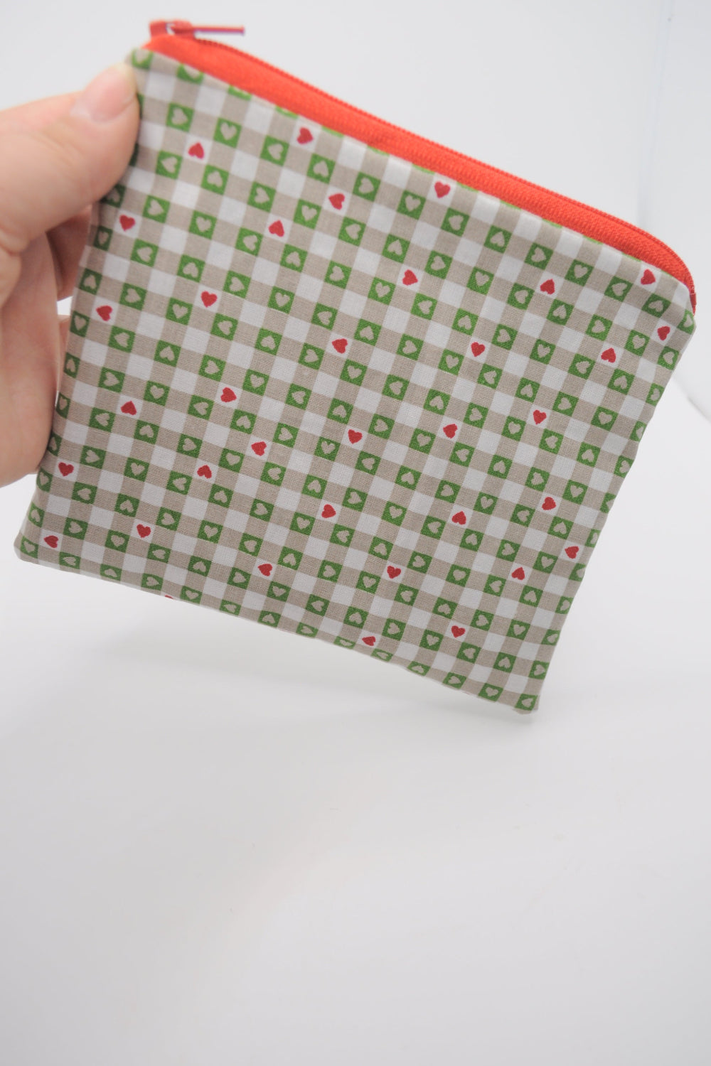 Kleine Kosmetiktasche aus Baumwolle mit Reißverschluss