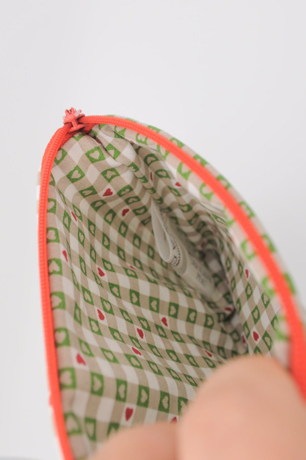 Kleine Kosmetiktasche aus Baumwolle mit Reißverschluss