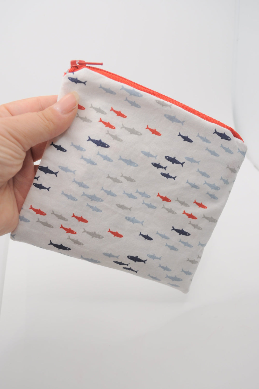 Kleine Kosmetiktasche aus Baumwolle mit Reißverschluss