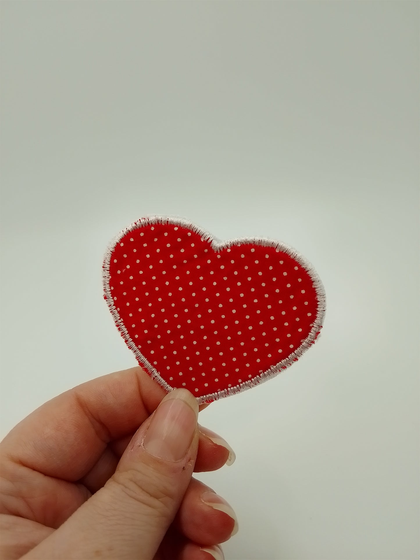 Scrappy Patch - Herz - Polka Dot Rot