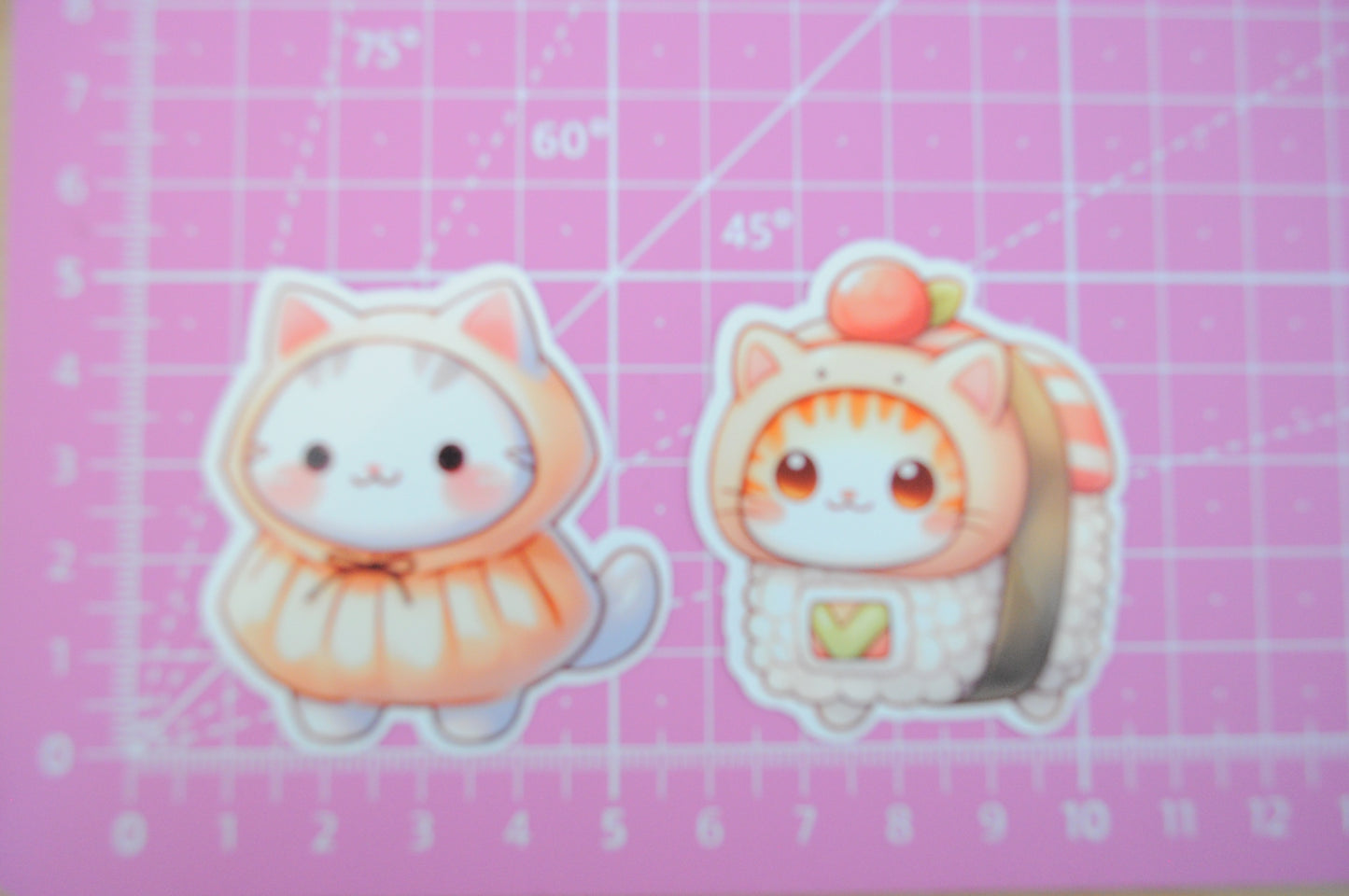 Aufkleber von süße Katzen verkleidet als Essen - Sushi dumpling