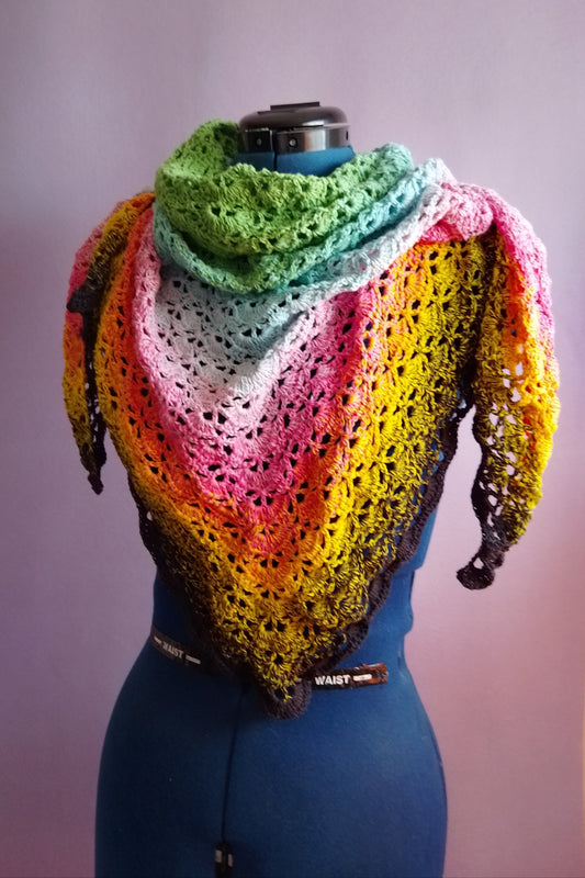 Dreieckstuch - "Scallop" - Farbe "Cyber Sunrise"