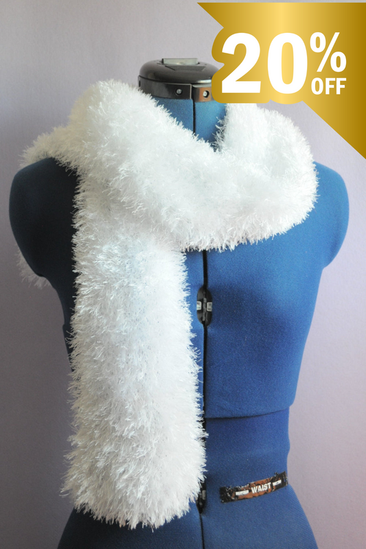 Faux-Fur Schal - Winterweiß