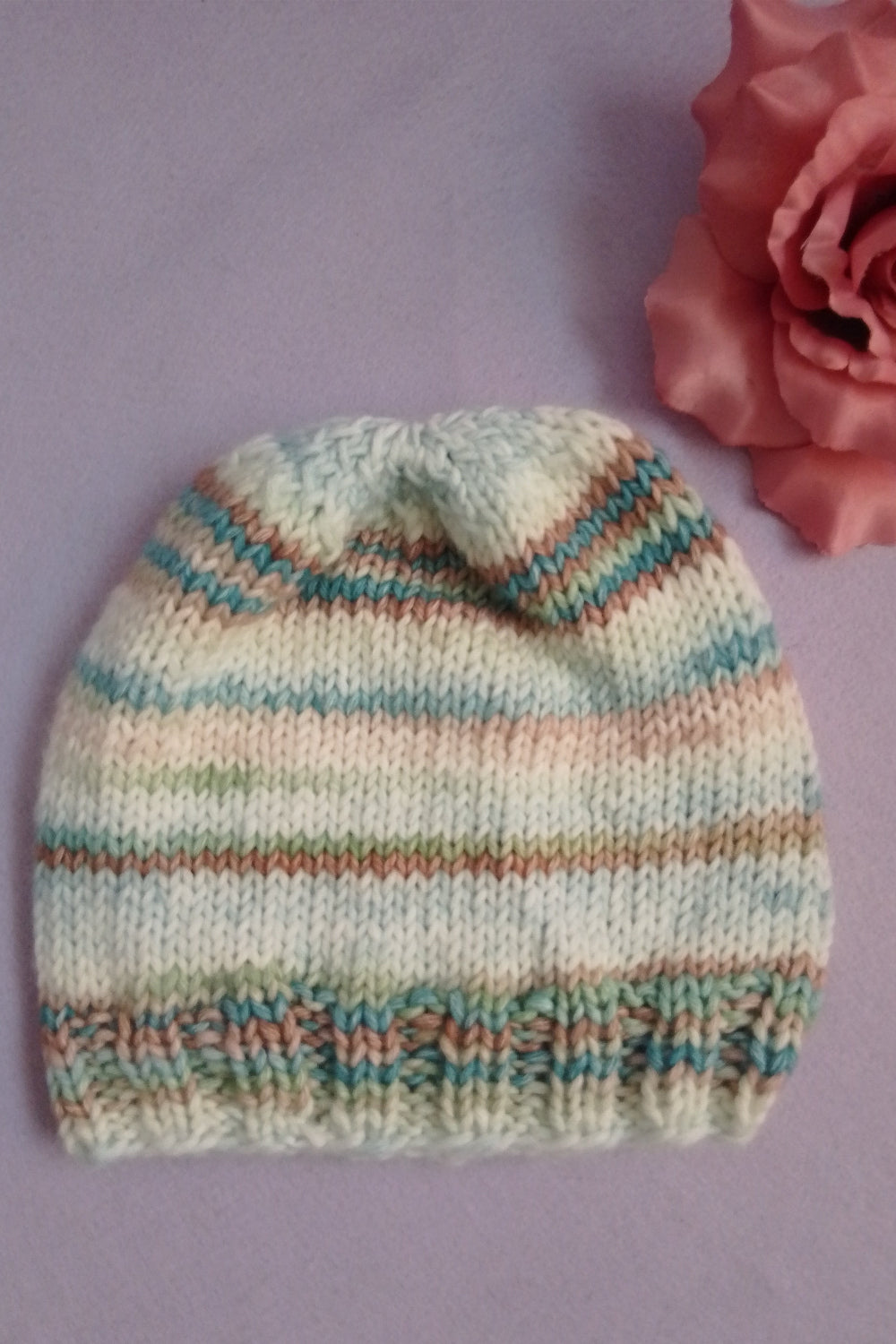 Gestrickte Mutze 'Schlicht' - Multicolor - Größe M (53-55cm)