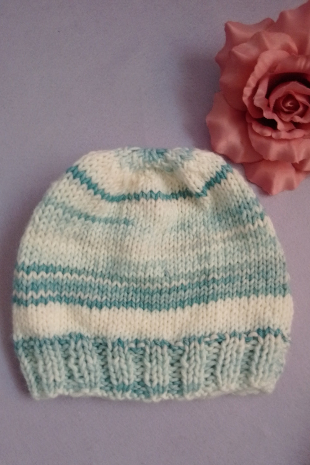 Gestrickte Mutze 'Schlicht' - Multicolor - Größe M (53-55cm)