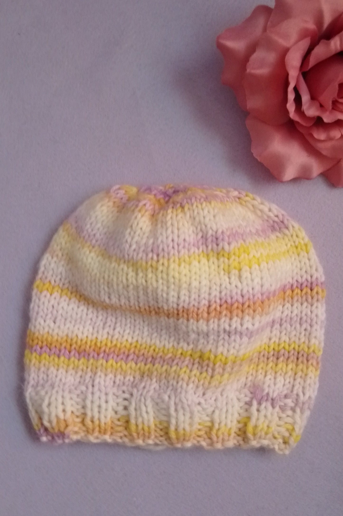 Gestrickte Mutze 'Schlicht' - Multicolor - Größe M (53-55cm)