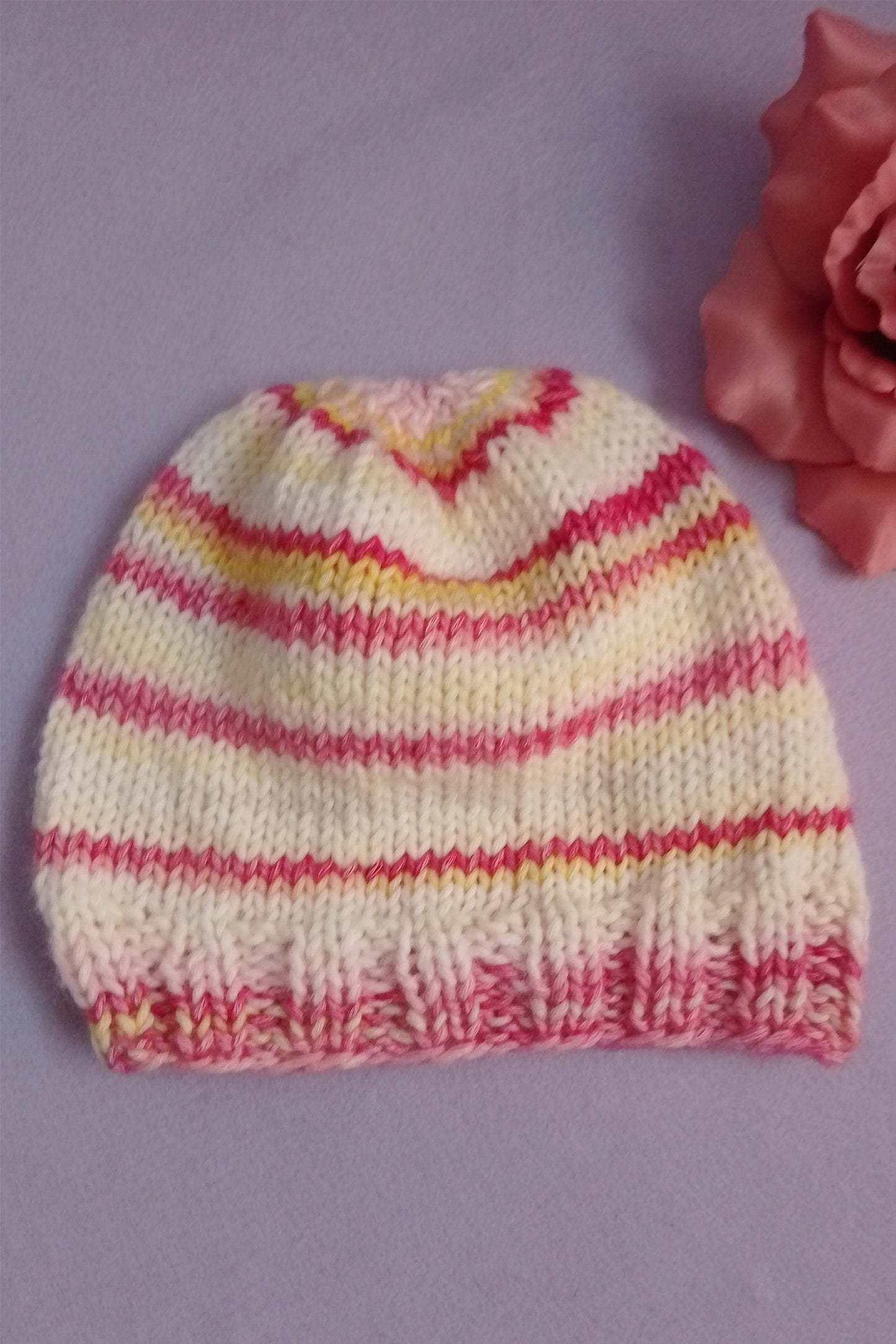 Gestrickte Mutze 'Schlicht' - Multicolor - Größe M (53-55cm)