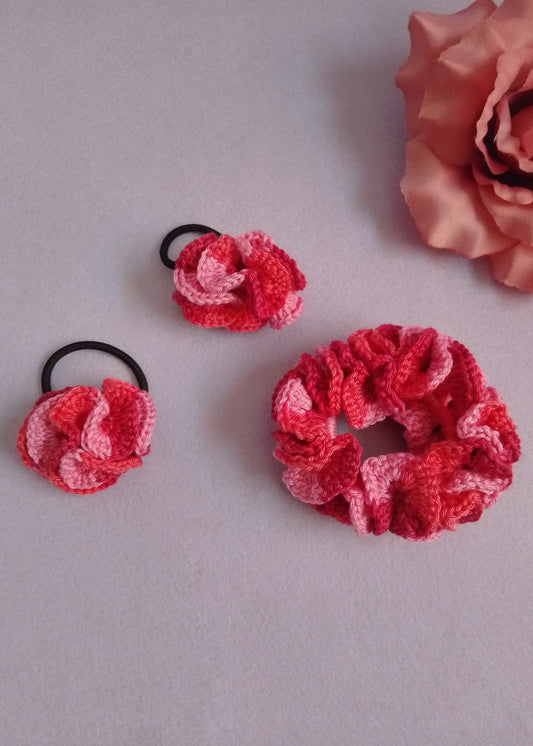 No-Waste Scrunchie und Haargummi - Pink