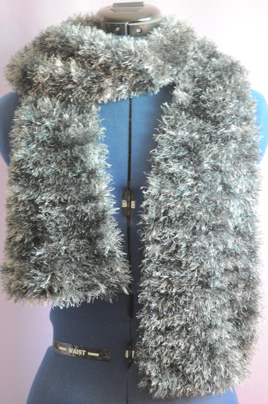Faux-Fur Schal - Pinguingrau