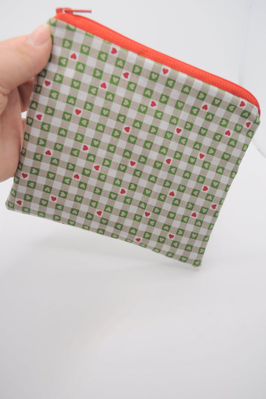 Kleine Kosmetiktasche aus Baumwolle mit Reißverschluss