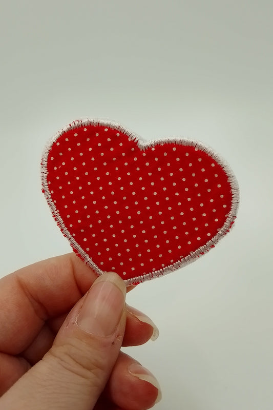 Scrappy Patch - Herz - Polka Dot Rot