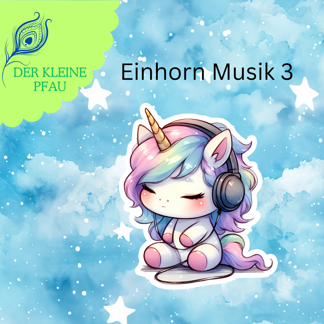 Stickers - Musik Einhorn