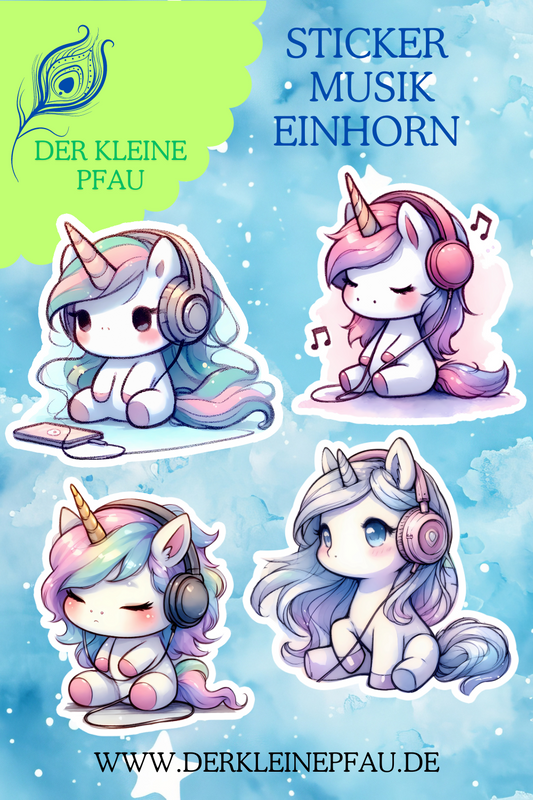 Stickers - Musik Einhorn